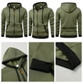 thumbnail image 4 of KHONTS,Men's Full Zip Drawstring Oversized Hoodies Fall Lined Hooded Sweatshirts Casual Loose Fit Fashion Pullovers with Pockets Green M, 4 of 5