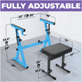 thumbnail image 3 of Liquid Stands Portable Heavy Duty Digital Piano Keyboard Stand & Bench Set - Adjustable Keyboard Music Stand & Seat for 54-88 Key Electric Pianos (Light Blue), 3 of 6