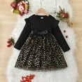 thumbnail image 2 of Baby Girl Dresses Trend Lace Long Sleeve Patchwork Bow Star Mesh Princess Dress, 2 of 9