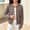Coffee, variant on Girls' Crew Neck Button-Up Cardigan Sweater with Ribbed Cuffs, Airy Knit Top for Spring and Fall School Wear