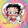 thumbnail image 4 of Wild Bobby Betty Boop Heart Blowing Kiss Pudgy Dog Betty Boop Tie-Dye T-Shirt, Dayglo, Small, 4 of 4