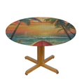 thumbnail image 3 of Orinice Surfboards Palm Trees Beach Round Table Cover Stain Resistant Washable Indoor Outdoor Tablecloth Kitchen Dining Wedding Parties Table Cloth 100% Polyester Fiber 54-58, 3 of 8