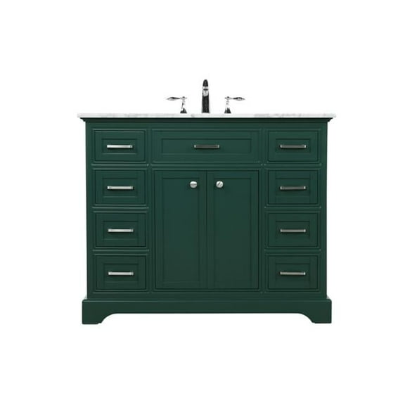 42 in. Single Bathroom Vanity in Green - 35 in.