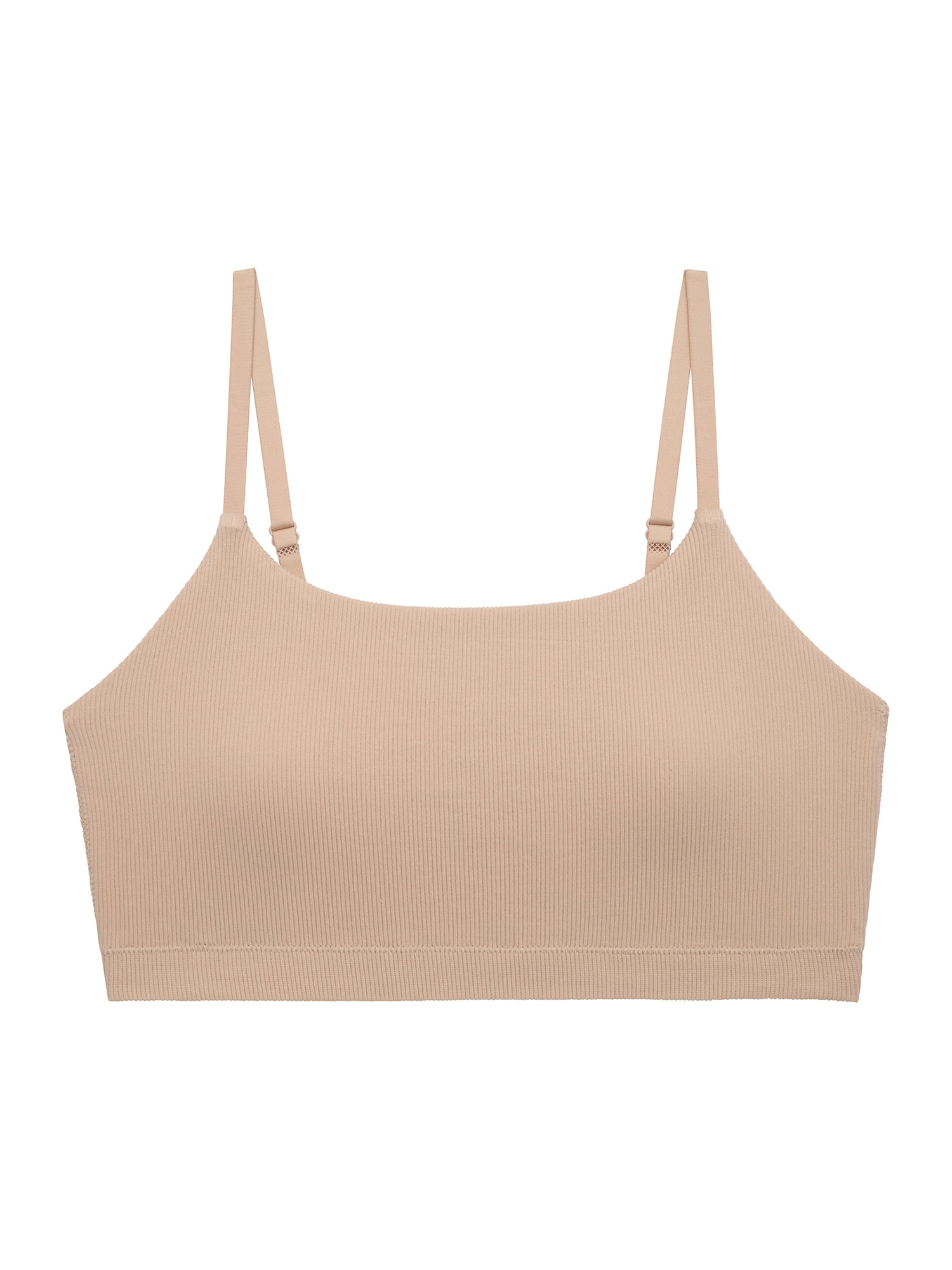 No Boundaries Seamless Ribbed Cami Bralette, Women’s and Women’s Plus, Sizes XS-3XL