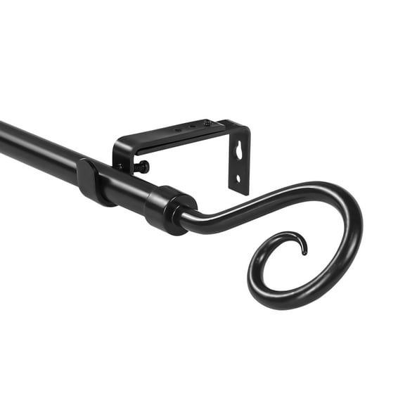 Urbanest 5/8" Diameter Domanda Curtain Rod, Black, 28"-48"