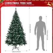 Artificial 7' Christmas Pre-Lit Spruce Tree with 150 Warm Lights, Full Balsam Fir Xmas Tree, by EasingRoom