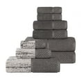 thumbnail image 3 of Superior Lodie Cotton 9 Piece Towel Set, Ivory-Charcoal, 3 of 10