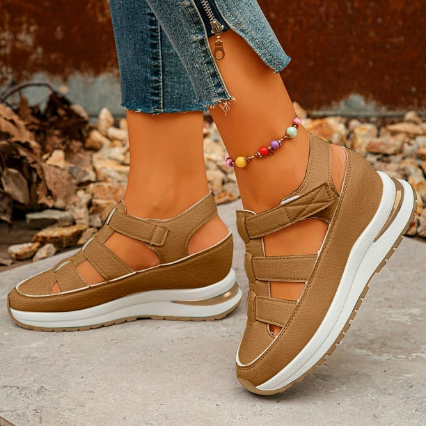 WILLBEST Sandalias De Playa Para Mujer, Sandalias De Plataforma Con Punta Para Mujer, Para Uso Informal, Cómodas, Con Tacón De Cuña Y Pantalones Cortos, Para Primavera, Verano Y Otoño.