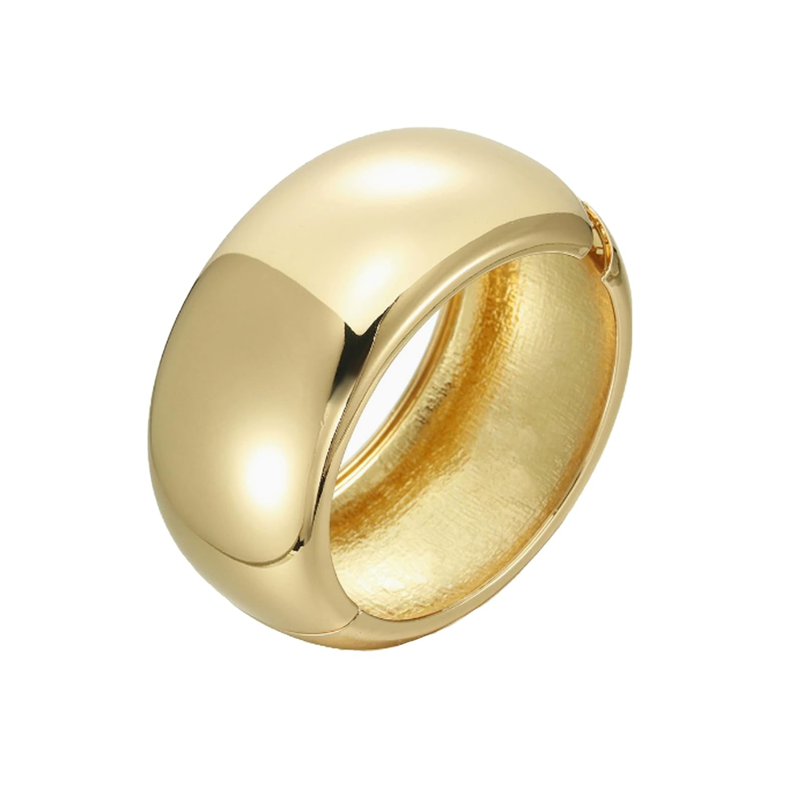 Dome Bangle, 14K Gold Plated Trendy Wide Bracelets, Bangles Chunky Bracelet for Women