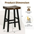 thumbnail image 3 of Costway 29" Bar Stool Set of 2 Bar Height Solid Wood Curved Saddle Seat Footrest, 3 of 7