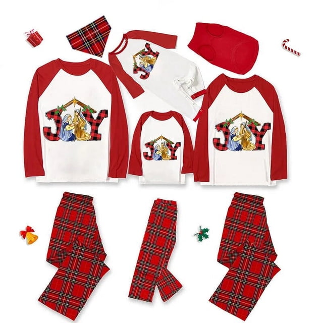 Pijama familiar a juego de Navidad, Joy with cristiano, gris