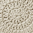 thumbnail image 6 of Hand-Knitted Cotton Pouf Ottoman Footstool, 13" Round x 11" High, Boho Accent Footrest with Non-Skid Legs, Foot Stool and Extra Seating, Natural, 6 of 7