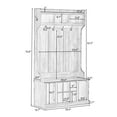 thumbnail image 6 of EUROCO 70.8" Entryway Hall Tree with Storage Bench and Coat Rack, 6 Hooks, 3 Shelves for Hallway Living Room Bedroom Home,Tiger, 6 of 6