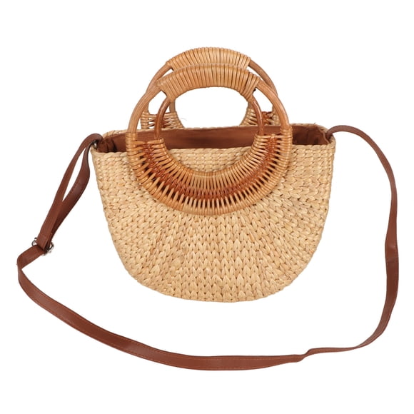 Ratten Shoulder Bag, Women Rattan Bag Fadeproof Fashion Small Handwoven Semicircle for Daily Life
