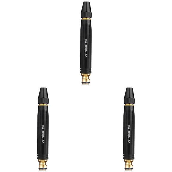 3 PCS Pressure Power Washer Nozzle with Metal Connector,Garden Hose Nozzle High Pressure Powerful Cleaning Spray Evenly,0.94x6.36 inch Sturdy Watering and Pressure Cleaning Accessory (Black)