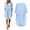 Light Blue, variant on Oversized Baggy Midi Dress for Women Crew Neck Casual Loose Summer Dress with Pockets Basic Ladies Gown Knee Length Sundress