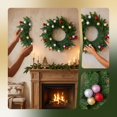 thumbnail image 7 of Aurorax Christmas Wreaths for Front Door,Indoor Christmas Wreath Decorations with Christmas Balls Rustic Green Winter Hanging Wall Decor for Mantel Window, 7 of 7