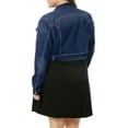 thumbnail image 3 of Agnes Orinda Women's Plus Size Jean Button Outfits Fashion Cropped Denim Jackets 5X Dark Blue, 3 of 7