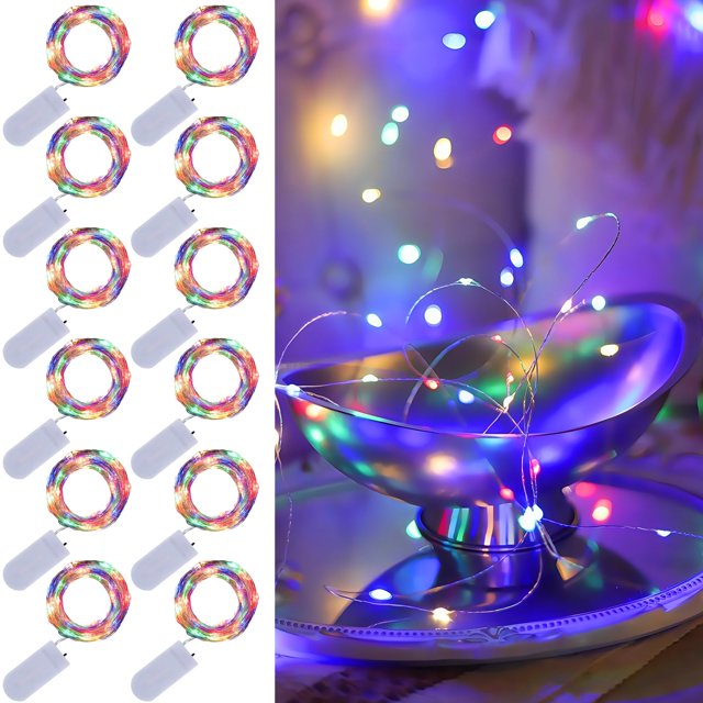 Fairy Lights WATERGLIDE, 12 unidades, funciona con pilas, 2 m, resistente al agua