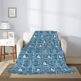 thumbnail image 2 of Gaeub Nautical Print Flannel Throw Blanket, Home Fleece Throw Blanket for Couch or Bed,Decorative Blankets,Lightweight Fuzzy Flannel Blanket-50"x40", 2 of 6