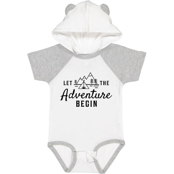 Inktastic Let the Adventure Begin with Camping Tent and Mountains Boys or Girls Baby Bodysuit