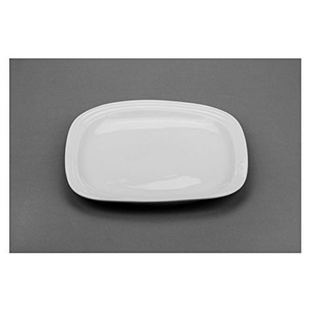 Pearl Finish Porcelain - Modern M8098, 8-Inch White Pearl Square Porcelain Plate, White Porcelain Classic Dinner Plate, Serving Platter (1)