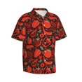 thumbnail image 2 of Haiem Tomatoes And Chili Printed Hawaiian Shirt for Men - Men’s Casual Beach Summer Shirts - Stretch Fabric with Modern Fit-X-Large, 2 of 9