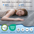 thumbnail image 6 of Mattress Topper Queen 4 inch Memory Foam Mattress Topper with Cooling Gel and Removable & Washable Embossed Cover, Grey, 6 of 9