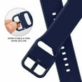 thumbnail image 3 of Adepoy Compatible with Apple Watch Bands 45mm 44mm 42mm, Soft Silicone Sport Wristbands Replacement Strap with Classic Clasp for iWatch Series SE 7 6 5 4 3 2 1 for Women Men, Midnight Blue 42/44/45mm, 3 of 7