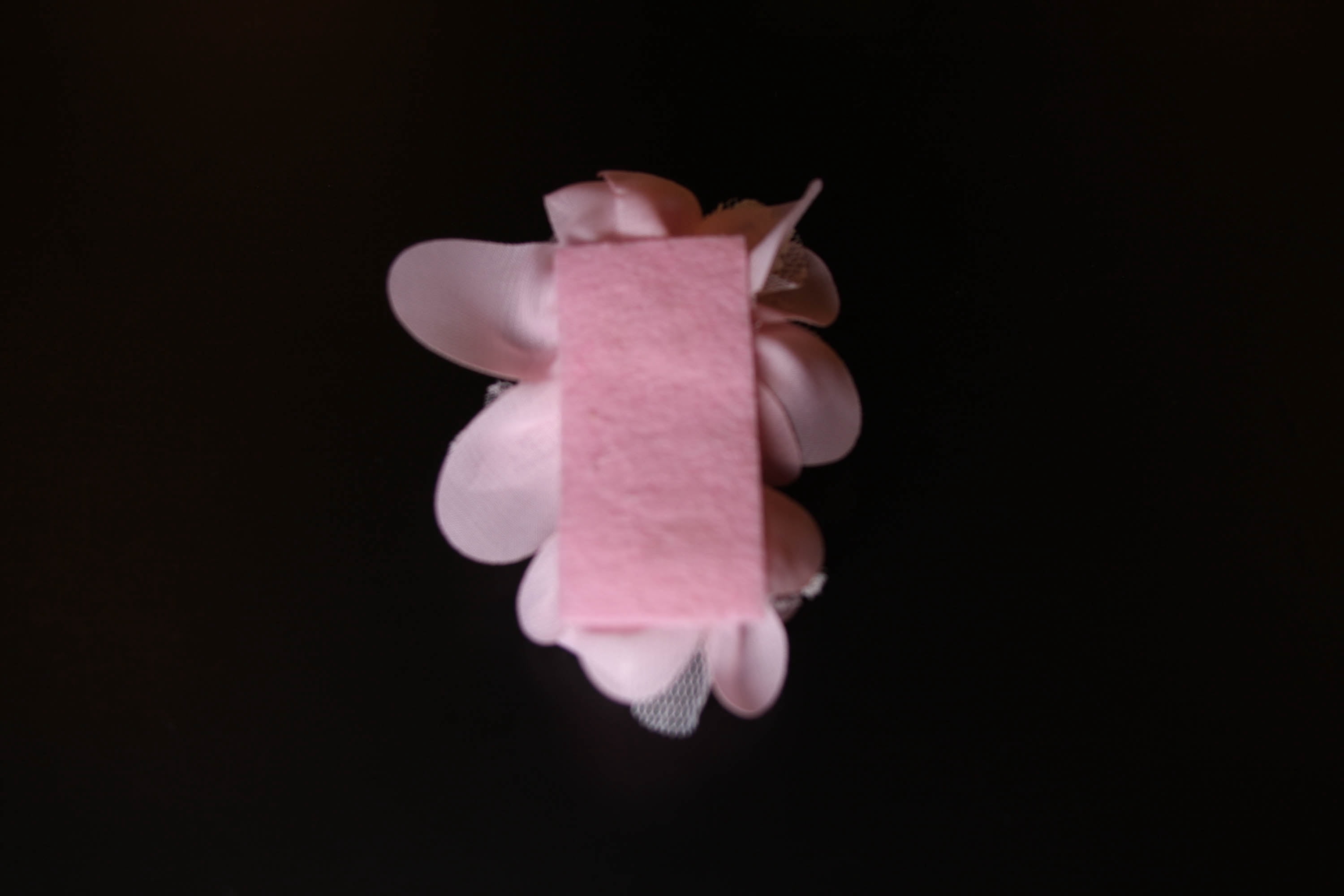 Offray Light Pink 4 1/2" Handmade Chiffon Flower With Lace Applique, 1 Each, Sewing Embellishment