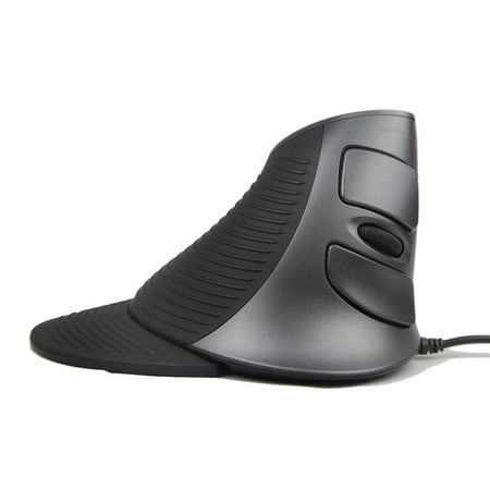 J-Tech Digital Scroll Endurance Wired Mouse Ergonomic Vertical USB Mouse with Adjustable Sensitivity (600/1000/1600 DPI), Removable Palm Rest & Thumb Buttons - Reduces Hand/Wrist Pain (Best Ergonomic Wired Mouse)