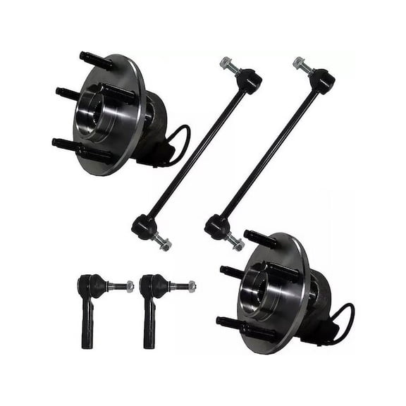 Front Wheel Hub Sway Bar Link Tie Rod Kit - Compatible with 2004 - 2007 Saturn Ion Red Line 2005 2006