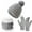 Grey, variant on COM1950s Hat and Gloves, Gloves for Winter, European and Winter Knitted Warm Gloves Hats Scarves Three Piece Set with Thick Velvet and Hat, Warm Winter Gloves, Hats and Gloves
