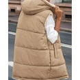 thumbnail image 5 of FreshPretty Fall Long Puffer Vest Women Sleeveless Hooded Reversible Fleece Sherpa Jacket Zip Up Winter Coat Outerwear Vests, 5 of 5