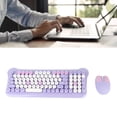 thumbnail image 1 of Keyboard and Mouse Combo, Cute Mixed Color Keyboard Mouse Set, 2.4Ghz 98 Keys Ergonomic Keyboard with Auto Sleeping, Silent Computer Mouse for Win 98 7 8 10 11 PC Laptop, 1 of 8
