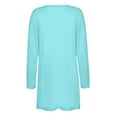 thumbnail image 4 of Knosfe Sky Blue Long Womens Cardigan Sweaters Casual Long Sleeve Sweaters for Women Open Front Fall Long Cardigans for Women Plus Sizes with Pockets M, 4 of 5