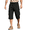 #01Black, variant on Men's Camo Cargo Capri Shorts Elastic Waist Drawstring Casual 7/8 Cropped Pants with Multi Pockets Green XL