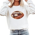 thumbnail image 3 of Ink-Printed Glitter Effect Football Sweatshirt for Women and Teens Cute Girly Football Season Game Day Pullover White Sweatshirt Adult Small, 3 of 5