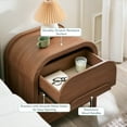thumbnail image 6 of Walker Edison Modern Curved Wood 2 Drawer Nightstand, Medium Brown Oak, 6 of 14