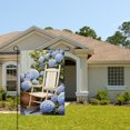thumbnail image 2 of Amhnf Linen Garden Flag With White Rocking Chair And Blue Hydrangeas For Home Outdoor Garden Yard Decor 12x18 inch, 2 of 5