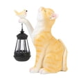 thumbnail image 2 of Luz Solar de gato shamjiam estatuilla de gato decoración para jardín y patio naranja, 2 of 8