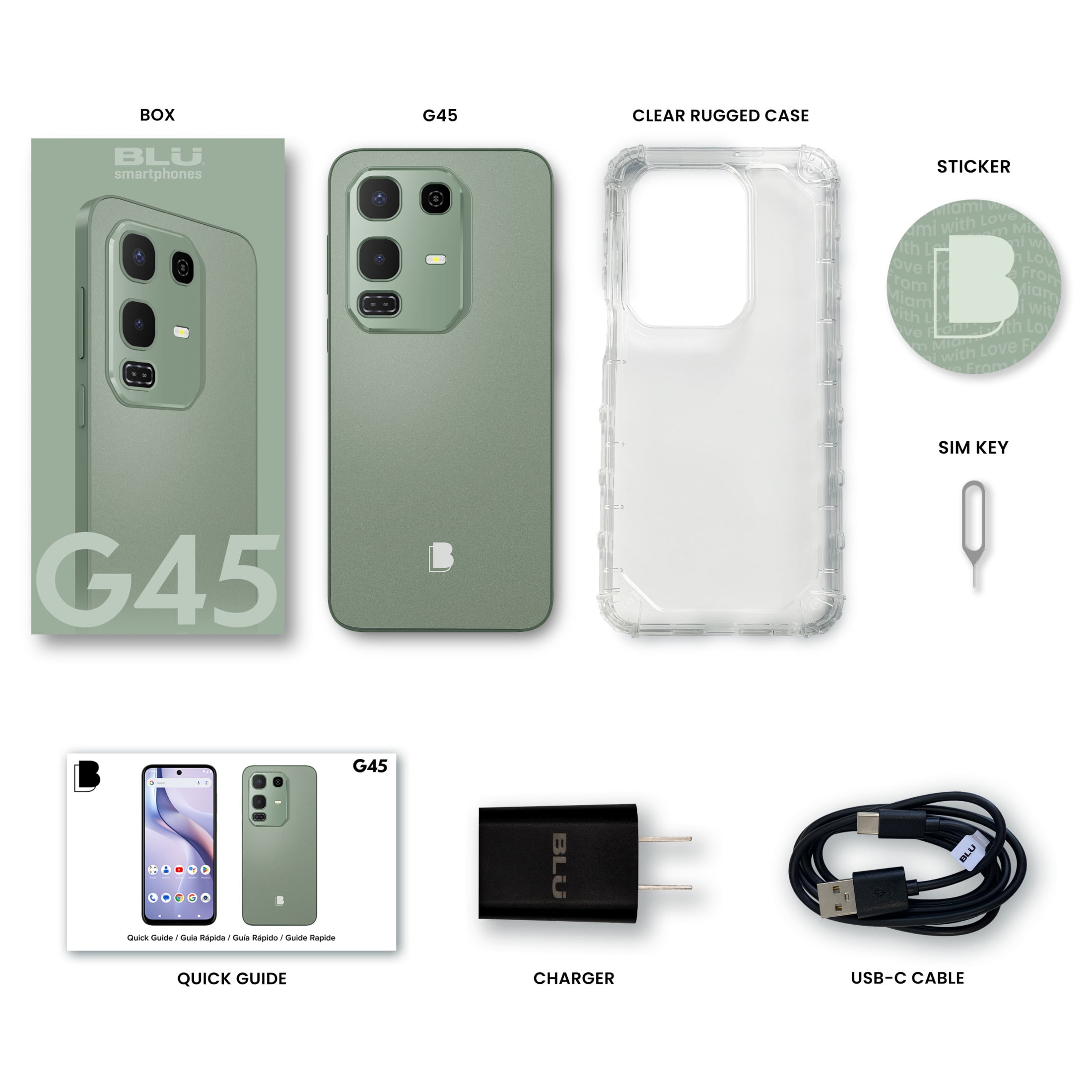 BLU G45 G1190WW 128GB GSM Unlocked Android Smartphone - Mint Green