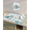 thumbnail image 4 of Turquoise Coastal Dish Drying Mat for Kitchen Counter, Super Absorbent Quick Dry Coffee Bar Mat Pad Thin Diatomaceous Sink Mat Non Slip Dish Drainer Mat 16x18 Nautical Summer Beach Coral Sea Turtle, 4 of 6