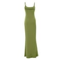 thumbnail image 4 of Idoravan Womens Sleeveless Dresses Sexy Women's Fashion Sexy Sleeveless Solid Round Neck Camies Ladies Vest Long Dress, 4 of 6