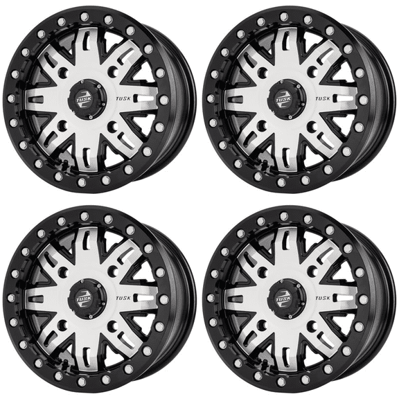 4/156 Tusk Fremont Beadlock Wheel 14x7 4.0 + 3.0 Machined/Black For ...