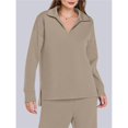 thumbnail image 4 of Conjuntos de Dos Piezas para Mujer, Moda de Otoño 2025, Pantalones Anchos, Conjunto de Estar por Casa, para Viajes y Vacaciones. Caqui Oscuro XXL, 4 of 9