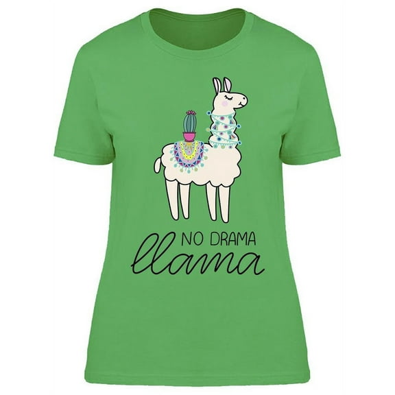 Cactus On No Drama Llama T-Shirt Women -Image by Shutterstock, Female XX-Large