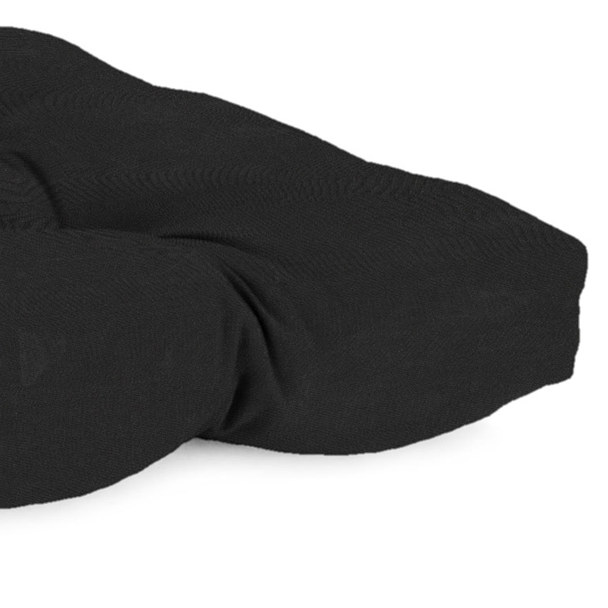 Jordan Manufacturing 43" x 19" Canvas Black Solid Rectangular Tufted Outdoor Wicker Settee Bench Cushion with Rounded Back Corners