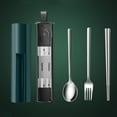 thumbnail image 1 of Kohagoki New Portable Cutlery Set High Quality Stainless Steel Tableware Set Fork Spoon Chopstick Camping Travel Flatware Set With Box, 1 of 7