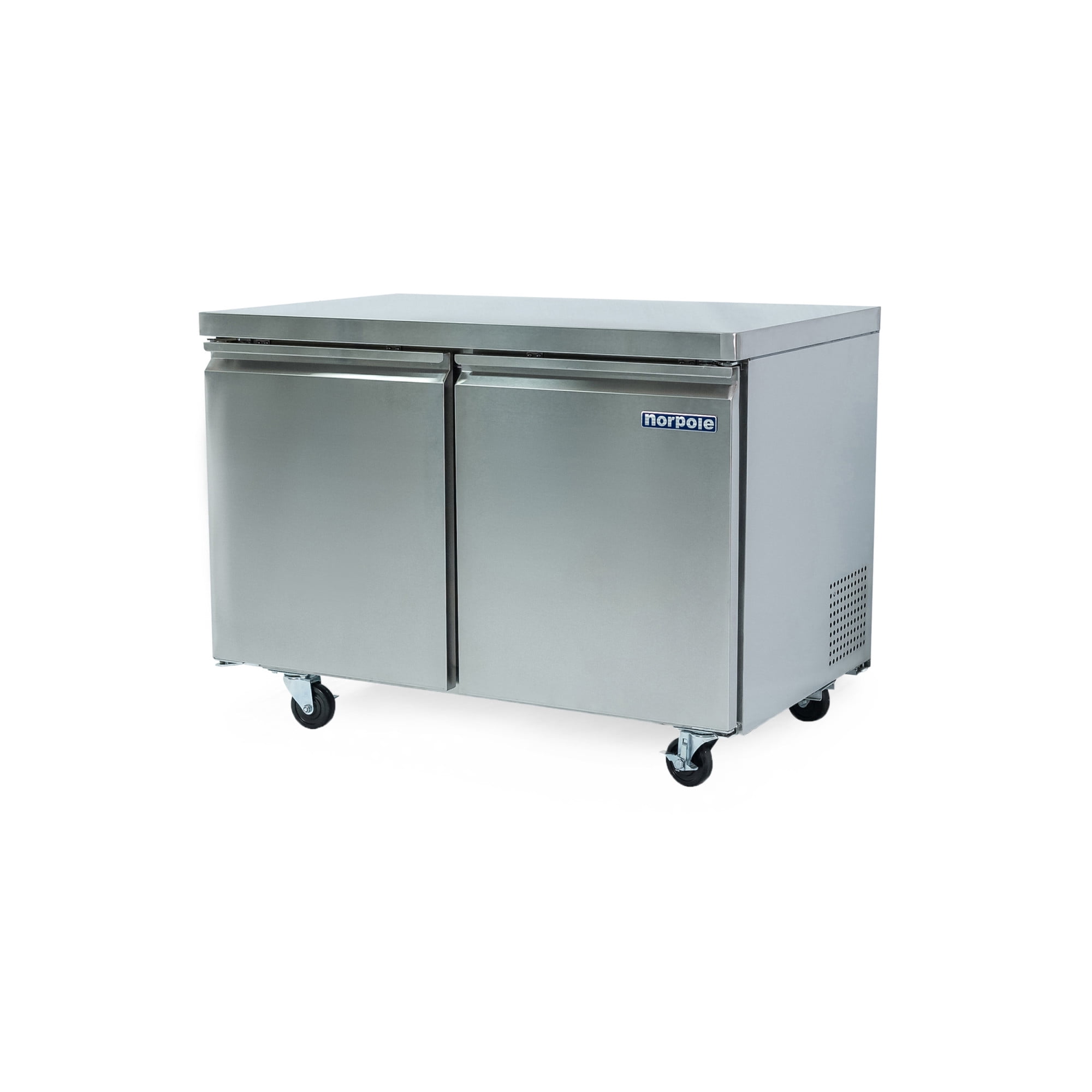 Norpole 12 cu. ft. 2 Door Under Counter Commercial Refrigerator in Stainless Steel in Stainless Steel